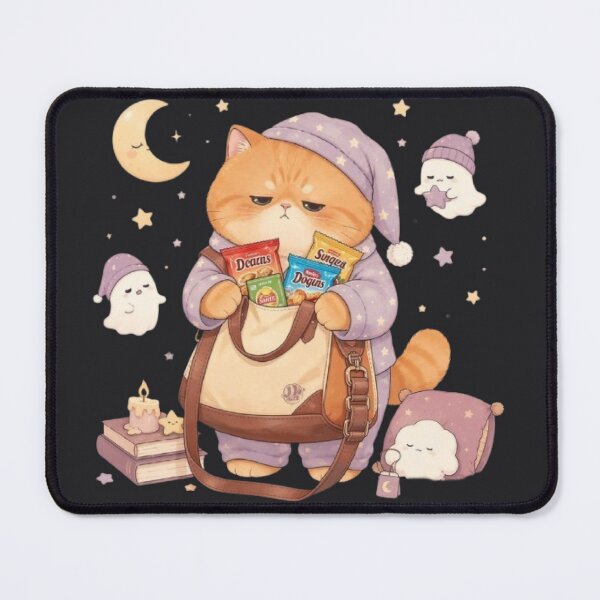 Item preview, Sleepy Cat Pajama Party Snacks designed and sold by Moody Vibes Studio.