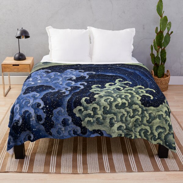Item preview, Feminine Wave - Japanese Art - Cosmic Wave Watercolor Ocean Art for Fantasy Decor Lovers designed and sold by RickE.