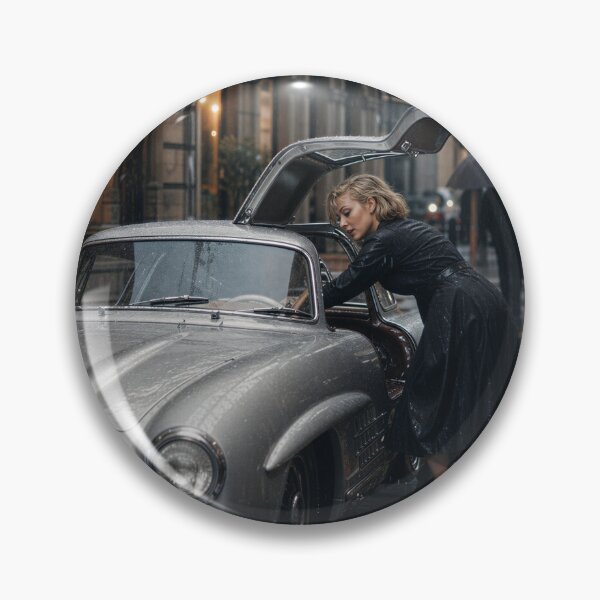 Item preview, Classic Silver Gullwing Car in Rainy City designed and sold by OwnByCats.