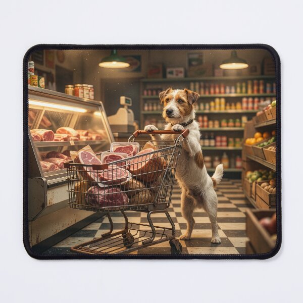 Item preview, Jack Russell Terrier Visits the Butcher designed and sold by Tridentulus.