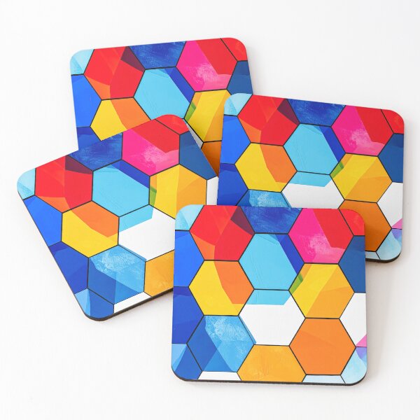 Item preview, Vibrant Hexagon Grid Abstract Pattern designed and sold by NizuCaCi.