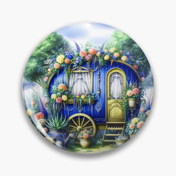 Item preview, Blue Caravan Home – Floral Fantasy with Succulents and Lush Plants designed and sold by EmeraldeaArt.