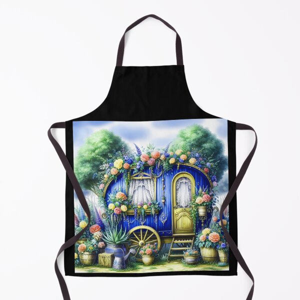 Item preview, Blue Caravan Home – Floral Fantasy with Succulents and Lush Plants designed and sold by EmeraldeaArt.