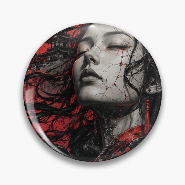 Item preview, Japanese Samurai Girl – Dark Red & Black Warrior | Gothic Anime Aesthetic designed and sold by saamessart.