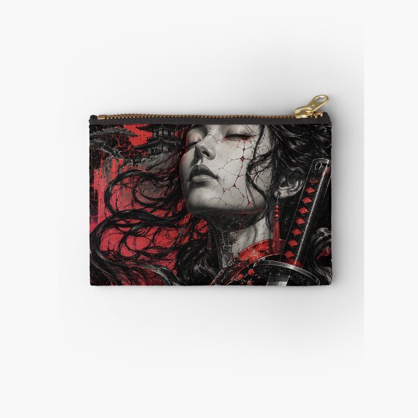 Item preview, Japanese Samurai Girl – Dark Red & Black Warrior | Gothic Anime Aesthetic designed and sold by saamessart.