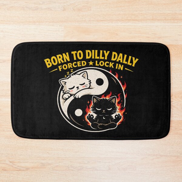 Item preview, Born To Dilly Dally Forced To Lock In Cat Yin Yang Shirt designed and sold by VibeOffline Studio.
