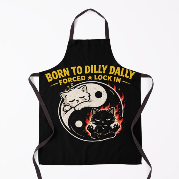 Item preview, Born To Dilly Dally Forced To Lock In Cat Yin Yang Shirt designed and sold by VibeOffline Studio.