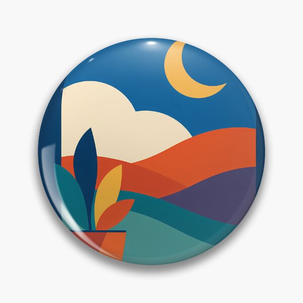 Item preview, Arched Moonlit Landscape with Potted Plant designed and sold by InkSmithery.