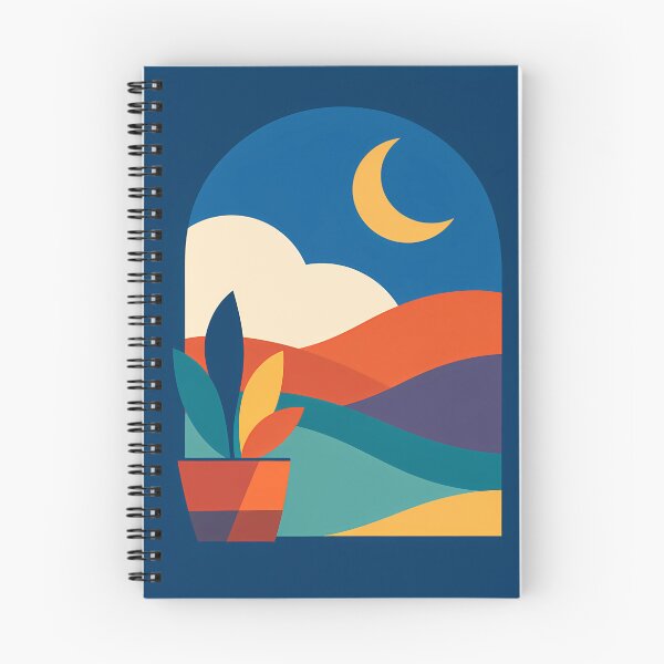 Item preview, Arched Moonlit Landscape with Potted Plant designed and sold by InkSmithery.