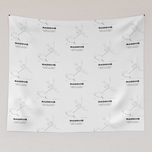 Item preview, Radoviš North Macedonia Street Map Poster | Minimalist Map Design designed and sold by RM-Journey.