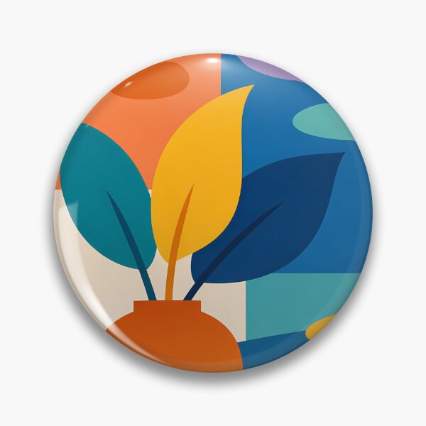 Item preview, Colour Block Vase with Organic Leaves designed and sold by InkSmithery.