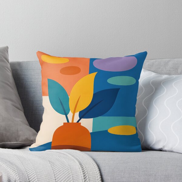 Item preview, Colour Block Vase with Organic Leaves designed and sold by InkSmithery.