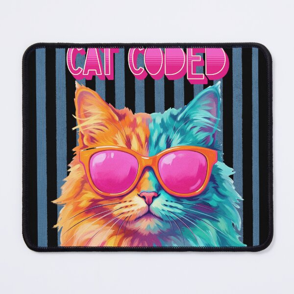 Item preview, Cat Coded – Funny Colorful Cat Lover Design designed and sold by StillWildink.