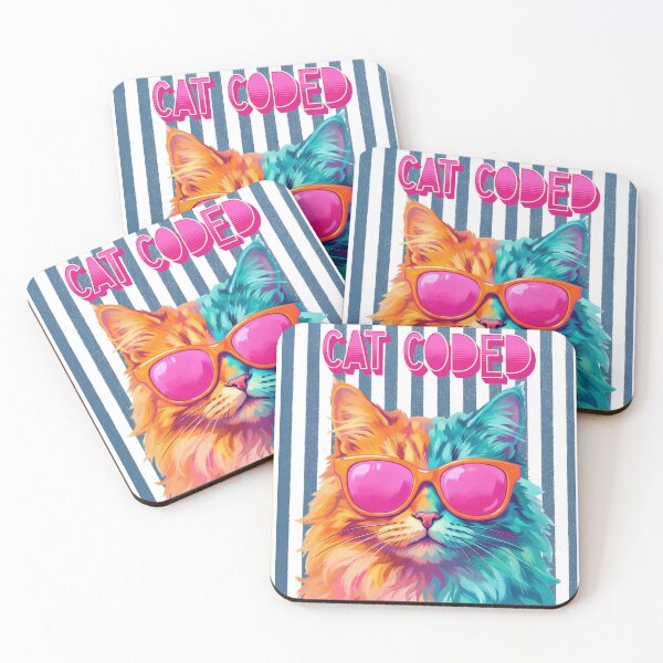 Item preview, Cat Coded – Funny Colorful Cat Lover Design designed and sold by StillWildink.