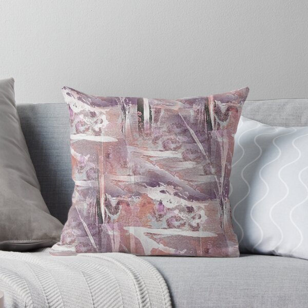 Item preview, Painterly Landscape Abstract in Peach and Maroon designed and sold by Artistestella.