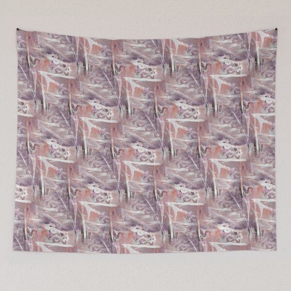 Item preview, Painterly Landscape Abstract in Peach and Maroon designed and sold by Artistestella.