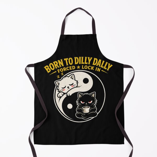 Item preview, Born To Dilly Dally Forced To Lock In Yin Yang Cat Meme Shirt designed and sold by VibeOffline Studio.
