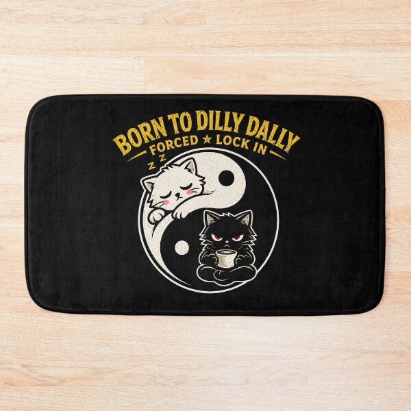 Item preview, Born To Dilly Dally Forced To Lock In Yin Yang Cat Meme Shirt designed and sold by VibeOffline Studio.