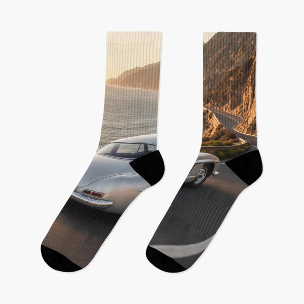 Item preview, Classic Silver Sports Car Coastal Cliff Sunset designed and sold by OwnByCats.