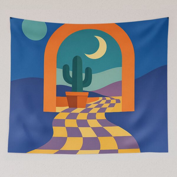 Item preview, Moonlit Desert Arch with Wavy Checker Path designed and sold by InkSmithery.