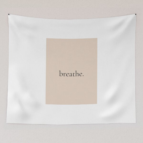 Item preview, Breathe Minimalist Typography Print Beige Wall Art designed and sold by Oddthread123.