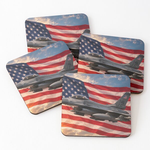 Item preview, F-16 Fighting Falcon American Flag Sunse designed and sold by riki2365.
