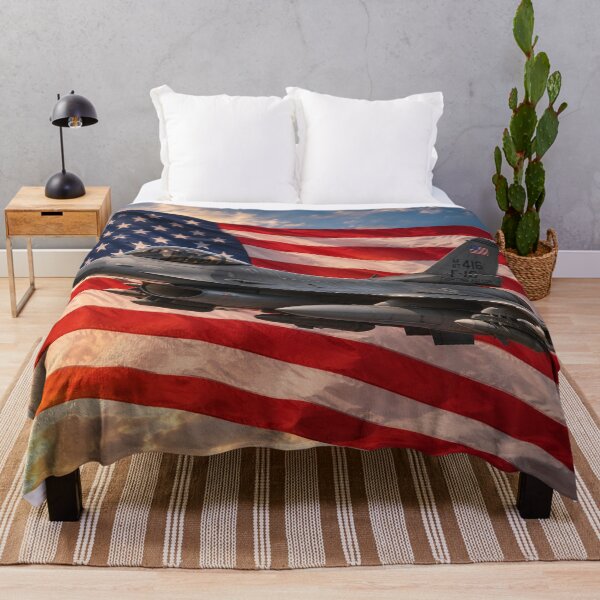 Item preview, F-16 Fighting Falcon American Flag Sunse designed and sold by riki2365.
