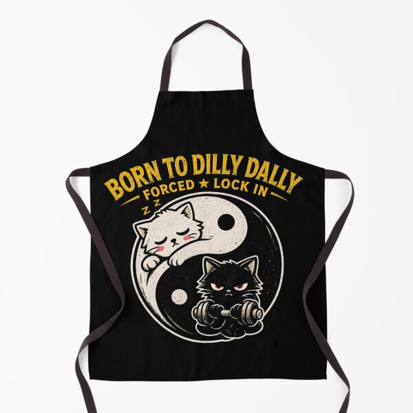 Item preview, Born To Dilly Dally Forced To Lock In Gym Cat Yin Yang Shirt designed and sold by VibeOffline Studio.