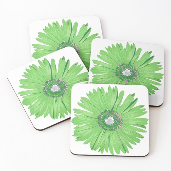 Item preview, Green And White Daisy Flower Botanical Floral Pop Art designed and sold by Sharon Cummings Art.