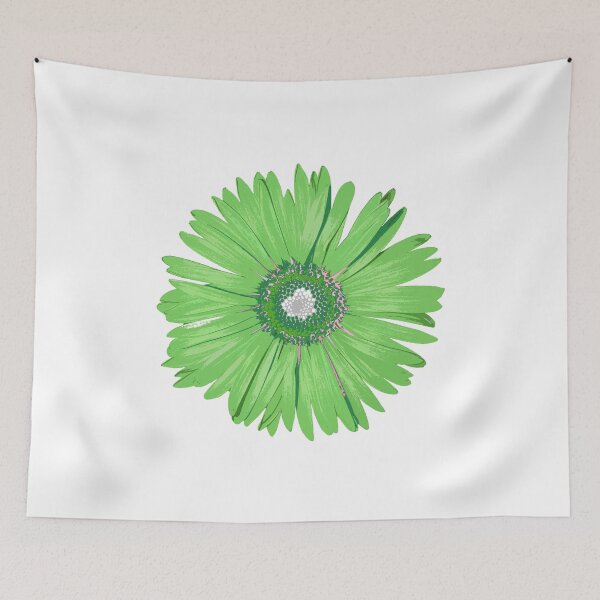 Item preview, Green And White Daisy Flower Botanical Floral Pop Art designed and sold by Sharon Cummings Art.