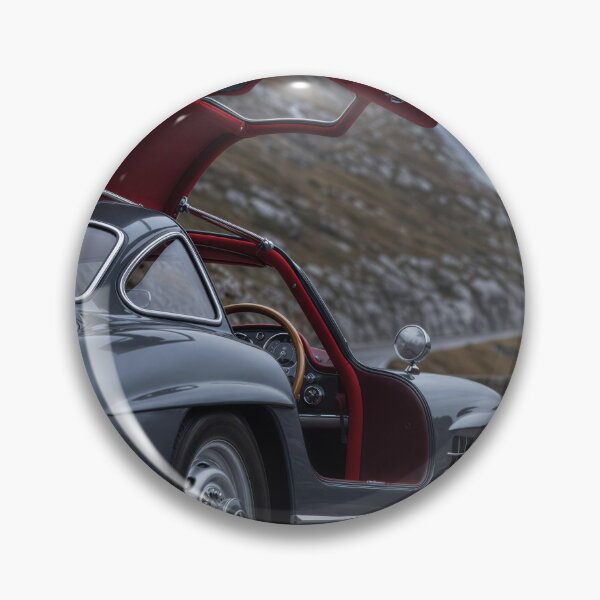 Item preview, Classic Grey Gullwing Sports Car Mountain Pass designed and sold by OwnByCats.