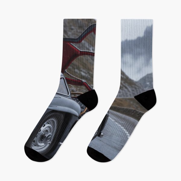 Item preview, Classic Grey Gullwing Sports Car Mountain Pass designed and sold by OwnByCats.