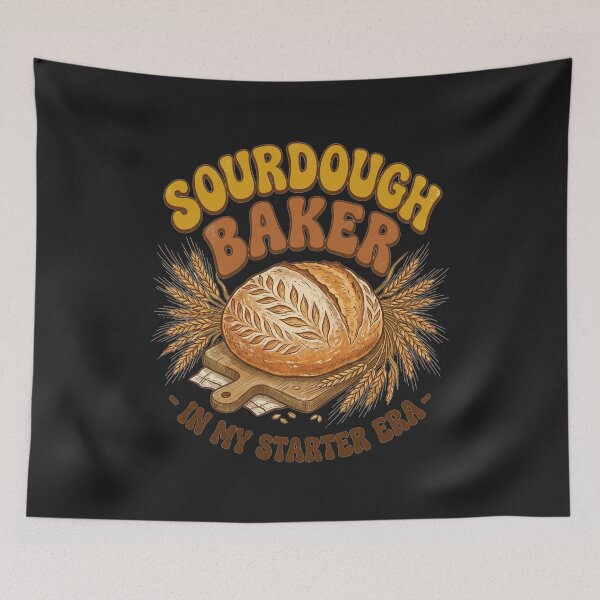 Item preview, Sourdough Baker Era Retro Loaf Illustration designed and sold by CRAZY&ART.