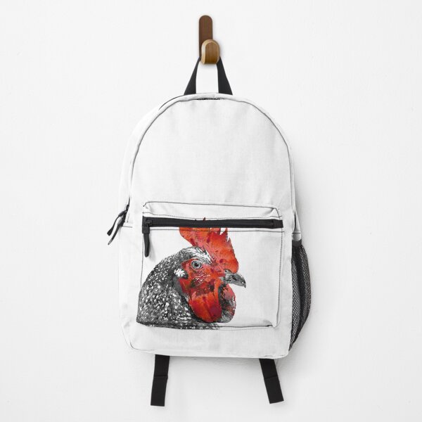 Item preview, Barred Rock Rooster Black And White Red Chicken Art designed and sold by Sharon Cummings Art.