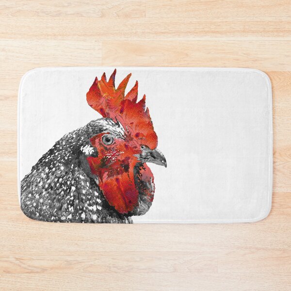 Item preview, Barred Rock Rooster Black And White Red Chicken Art designed and sold by Sharon Cummings Art.