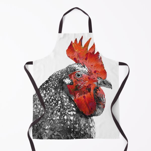 Item preview, Barred Rock Rooster Black And White Red Chicken Art designed and sold by Sharon Cummings Art.