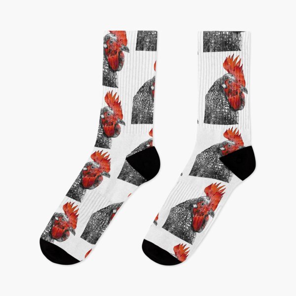 Item preview, Barred Rock Rooster Black And White Red Chicken Art designed and sold by Sharon Cummings Art.