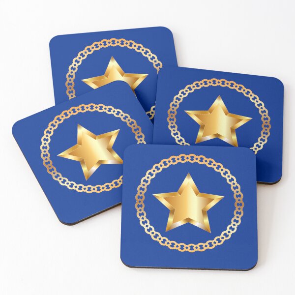 Item preview, Gold Star Chain Metallic | 3D Shiny Pendant designed and sold by Rawafi Art Studio.