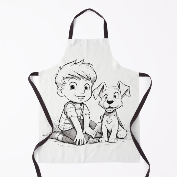 Item preview, Cute Boy And Puppy Cartoon designed and sold by Amr Siam.
