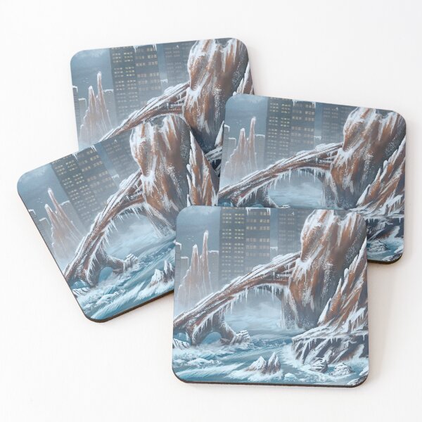 Item preview, Cityscape and rocky coast at sunset in winter designed and sold by JaN44Fotografia.