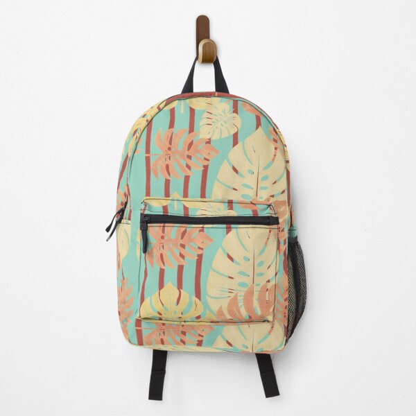 Item preview, Tropical leaves and red stripes 94 designed and sold by StefanStudioArt.