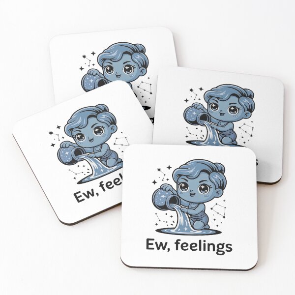 Item preview, Funny Aquarius Zodiac Shirt – Ew, Feelings | Cute Astrology Meme Design designed and sold by Cool-cat-art.
