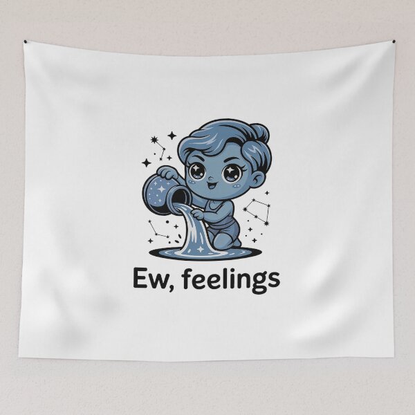 Item preview, Funny Aquarius Zodiac Shirt – Ew, Feelings | Cute Astrology Meme Design designed and sold by Cool-cat-art.