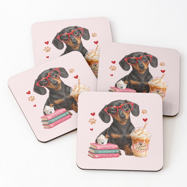 Item preview, Cute Doxie Mom with Coffee and Books | Dachshund Dog Mom designed and sold by tamdevo1.
