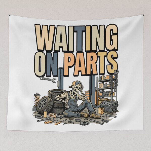 Item preview, skeleton mechanic repair shop life designed and sold by ArtDesignTp.
