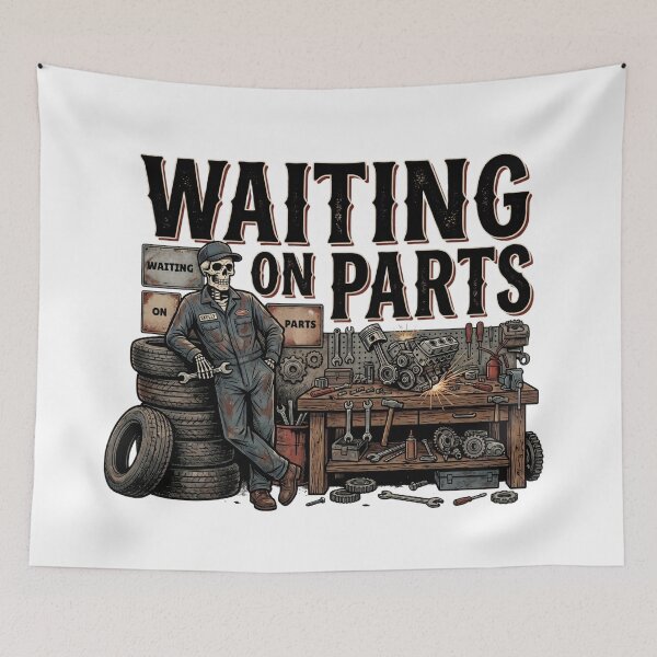 Item preview, funny skeleton auto mechanic garage humor designed and sold by ArtDesignTp.