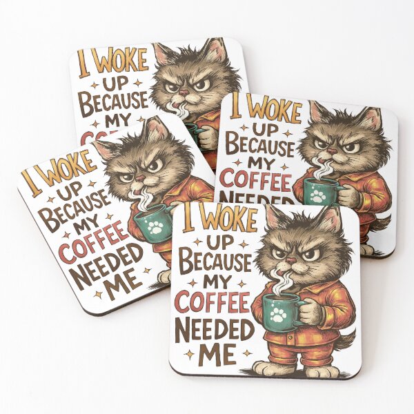 Item preview, I Woke Up Because My Coffee Needed Me Gift For Cats Lover designed and sold by MalwasBasket.