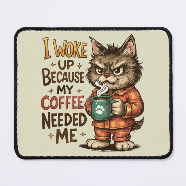 Item preview, I Woke Up Because My Coffee Needed Me Gift For Cats Lover designed and sold by MalwasBasket.