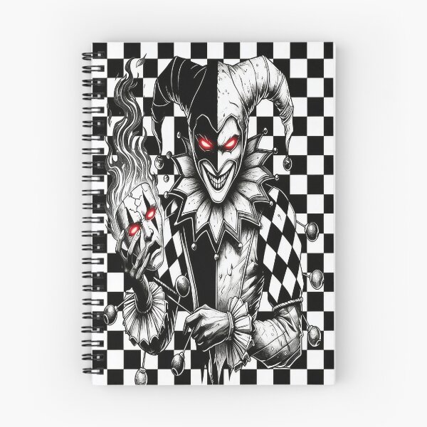 Item preview, Dark Harlequin Jester Mask Gothic Horror Checkerboard Art designed and sold by TheInkRaven.