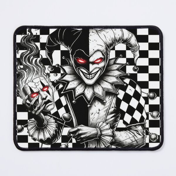 Item preview, Dark Harlequin Jester Mask Gothic Horror Checkerboard Art designed and sold by TheInkRaven.